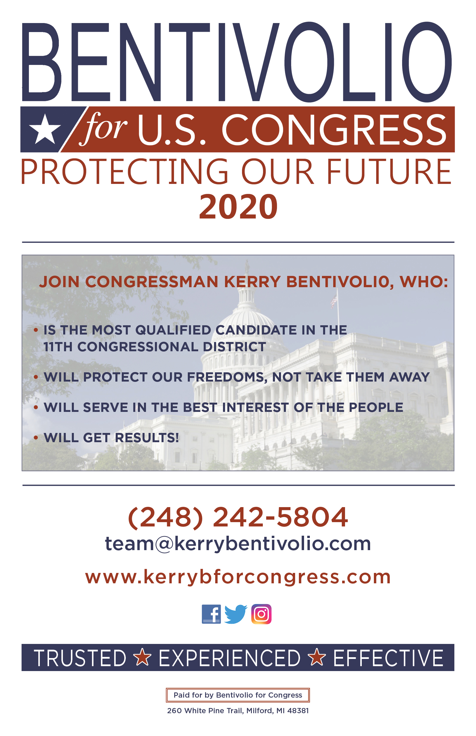 Bentivolio 11 x 17 tabletop banner
